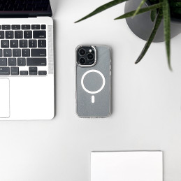 Blizgantis dėklas su „MagSafe“ technologija, skirtas „Samsung Galaxy A26 5G“ – baltas