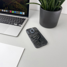 Blizgantis dėklas su „MagSafe“ technologija, skirtas „Samsung Galaxy S25 Edge“ – juodas