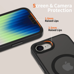 „Tech-Protect MagMat MagSafe iPhone 16e“ dėklas – matinės juodos spalvos