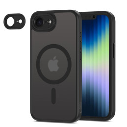 „Tech-Protect MagCam MagSafe iPhone 16e“ dėklas – matinės juodos spalvos