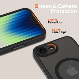 „Tech-Protect MagCam MagSafe iPhone 16e“ dėklas – matinės juodos spalvos