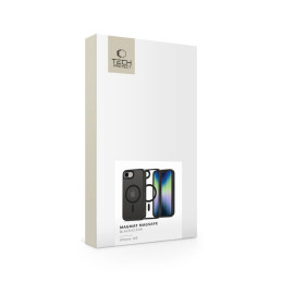 „Tech-Protect MagMat MagSafe iPhone 16e“ dėklas – juodas-skaidrus