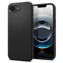 „Spigen Liquid Air“ iPhone 16e dėklas – matinės juodos spalvos