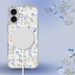 „Tech-Protect FlexAir MagSafe iPhone 16e“ dėklas – ramunės su lapais