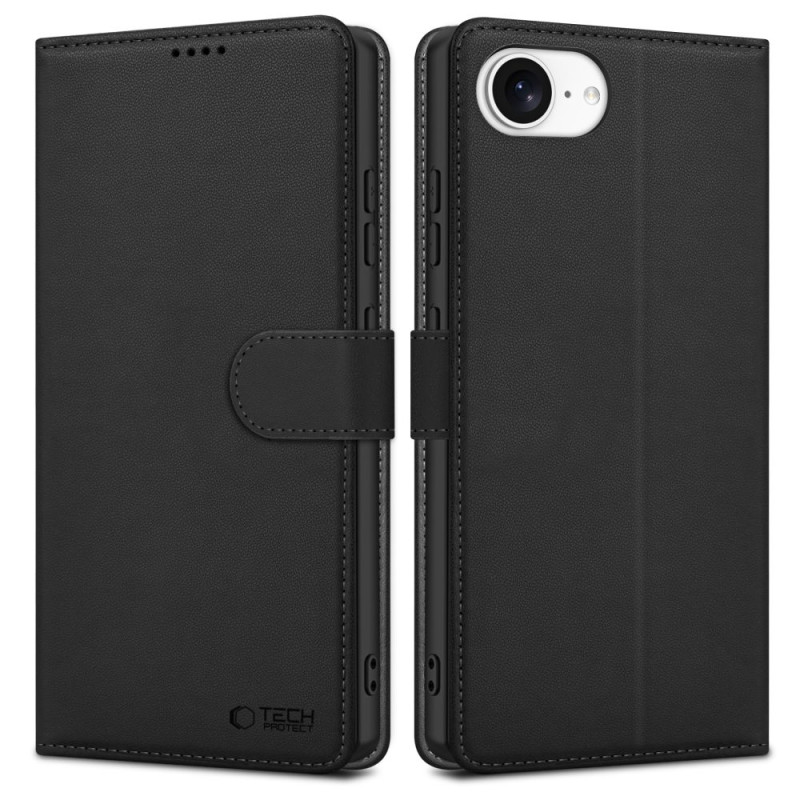 „Tech-Protect“ piniginės dėklas, skirtas „iPhone 16e“ – matinės juodos spalvos