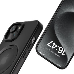 „Tech-Protect MagRing MagSafe“ dėklas, skirtas „iPhone 16e“ – matinės juodos spalvos