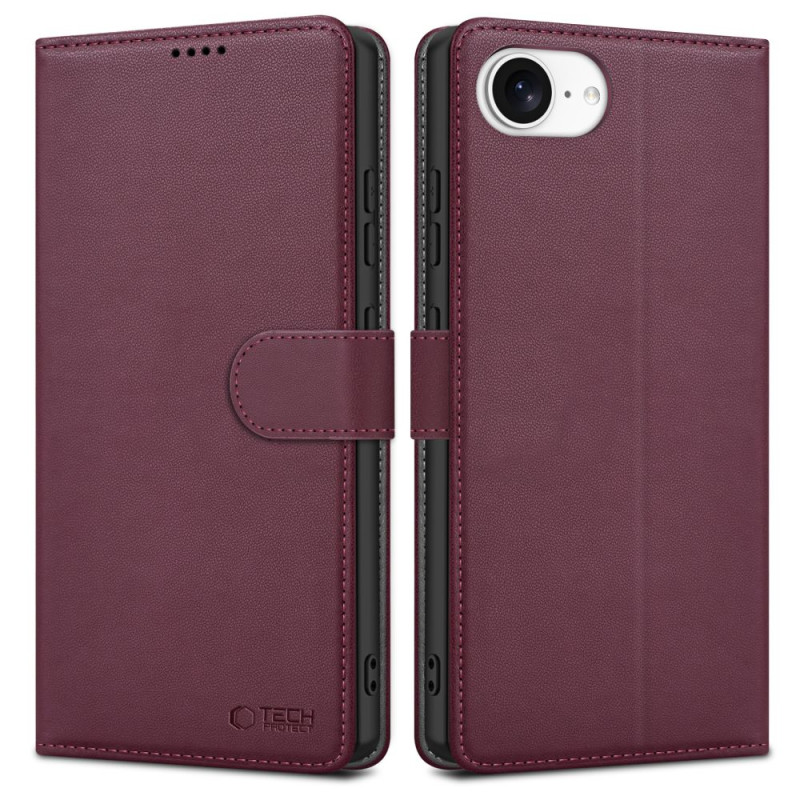 „Tech-Protect“ piniginės dėklas, skirtas „iPhone 16e“ – bordo spalvos