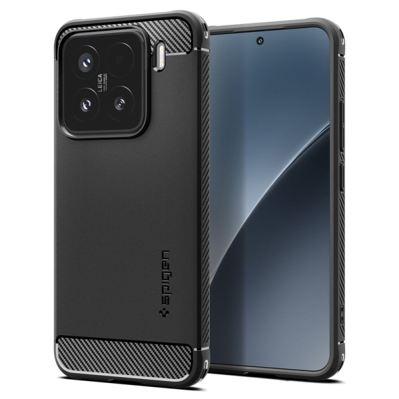„Spigen Rugged Armor“ dėklas, skirtas „Xiaomi 15“ - matinės juodos spalvos
