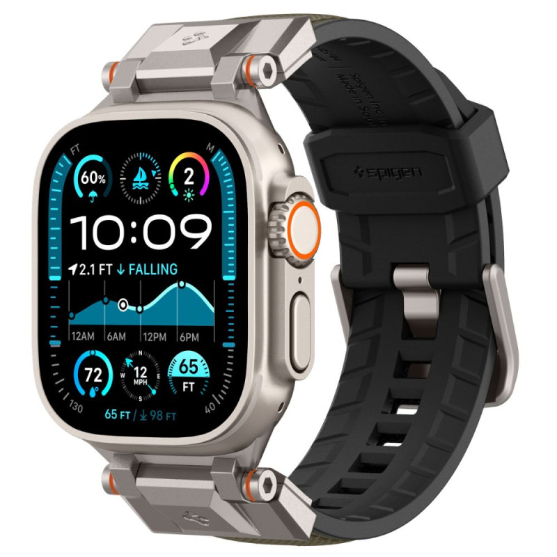 „Spigen DuraPro Armor Strap“ skirtas „Apple Watch 44 / 45 / 46 / 49 mm“ – žalias