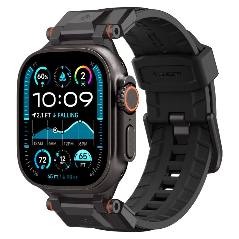 „Spigen DuraPro Armor“ dirželis, skirtas „Apple Watch 44 / 45 / 46 / 49 mm“ – juodas