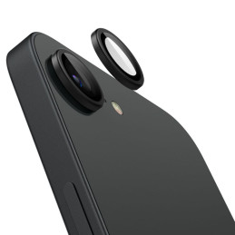 „Spigen Optik Pro GLAS.TR Ez Fit“ kameros dėklai, 2 vnt., skirti „iPhone 16e“ – juodi