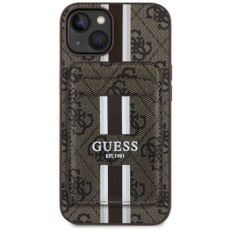 „Guess 4G Stripes“ dėklas su „Magsafe“ dėklu, skirtas „iPhone 15“, rudas