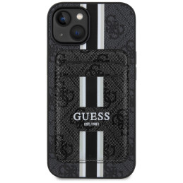 „Guess 4G Stripes“ dėklas su „Magsafe“ dėklu, skirtas „iPhone 15“, juodas