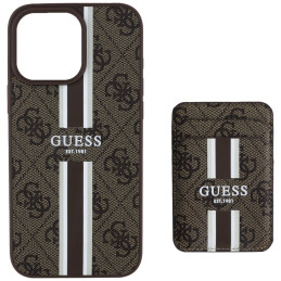 „Guess 4G Stripes“ dėklas su „Magsafe“ dėklu, skirtas „iPhone 16 Pro Max“, rudas