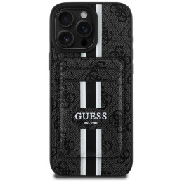 „Guess 4G Stripes“ dėklas su „Magsafe“ dėklu, skirtas „iPhone 16 Pro Max“, juodas