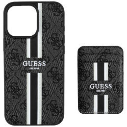 „Guess 4G Stripes“ dėklas su „Magsafe“ dėklu, skirtas „iPhone 16 Pro Max“, juodas