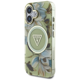 „Guess“ blizgučių ir trikampių sagų formos „MagSafe“ dėklas, skirtas „iPhone 16“, žalias