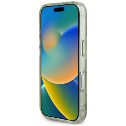 „Guess“ blizgučių ir trikampių sagų formos „MagSafe“ dėklas, skirtas „iPhone 16“, žalias