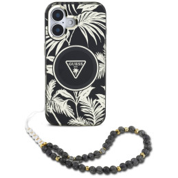 „Guess“ „Palm Trees Triangle Pearl Strap“ „MagSafe“ dėklas, skirtas „iPhone 16“, juodas