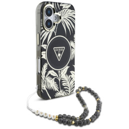 „Guess“ „Palm Trees Triangle Pearl Strap“ „MagSafe“ dėklas, skirtas „iPhone 16“, juodas