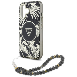 „Guess“ „Palm Trees Triangle Pearl Strap“ „MagSafe“ dėklas, skirtas „iPhone 16“, juodas