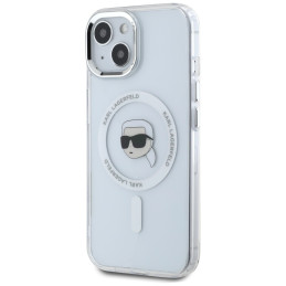 „Karl Lagerfeld“ IML metalinis „Karl Head MagSafe“ dėklas, skirtas „iPhone 15“, baltas