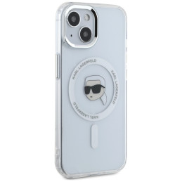 „Karl Lagerfeld“ IML metalinis „Karl Head MagSafe“ dėklas, skirtas „iPhone 15 Plus“, baltas