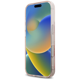 „Karl Lagerfeld IML“ „Rhinestones Karl Head“ dėklas, skirtas „iPhone 16 Pro“, rožinis
