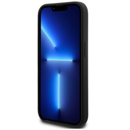 Karl Lagerfeld silikoninis metalinis „Script Logo“ dėklas, skirtas iPhone 14 Pro, juodas