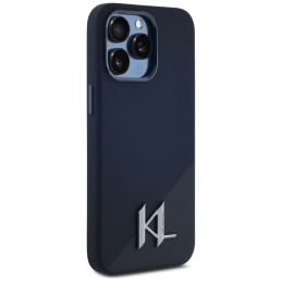 „Karl Lagerfeld“ silikoninis „Shadow Metal Initial MagSafe“ dėklas, skirtas „iPhone 15 Pro“, juodas