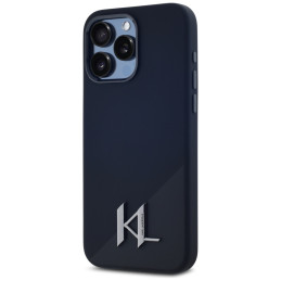 Karl Lagerfeld silikoninis „Shadow Metal Initial MagSafe“ dėklas, skirtas „iPhone 15 Pro Max“, juodas