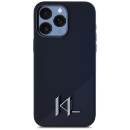 Karl Lagerfeld silikoninis „Shadow Metal Initial MagSafe“ dėklas, skirtas „iPhone 15 Pro Max“, juodas