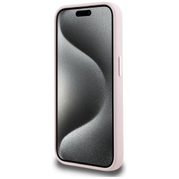 Karl Lagerfeld silikoninis „Shadow Metal Initial MagSafe“ dėklas, skirtas „iPhone 15 Pro“, rožinis
