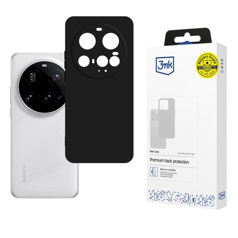 3mk matinis dėklas, skirtas „Xiaomi 15 Ultra“ – matinės juodos spalvos