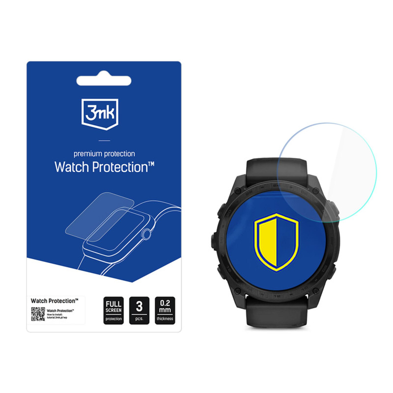 3mk laikrodžio apsauga „FlexibleGlass Hybrid Glass“, skirta „Garmin Tactix 8“ 51 mm (AMOLED, saulės energija varomas)
