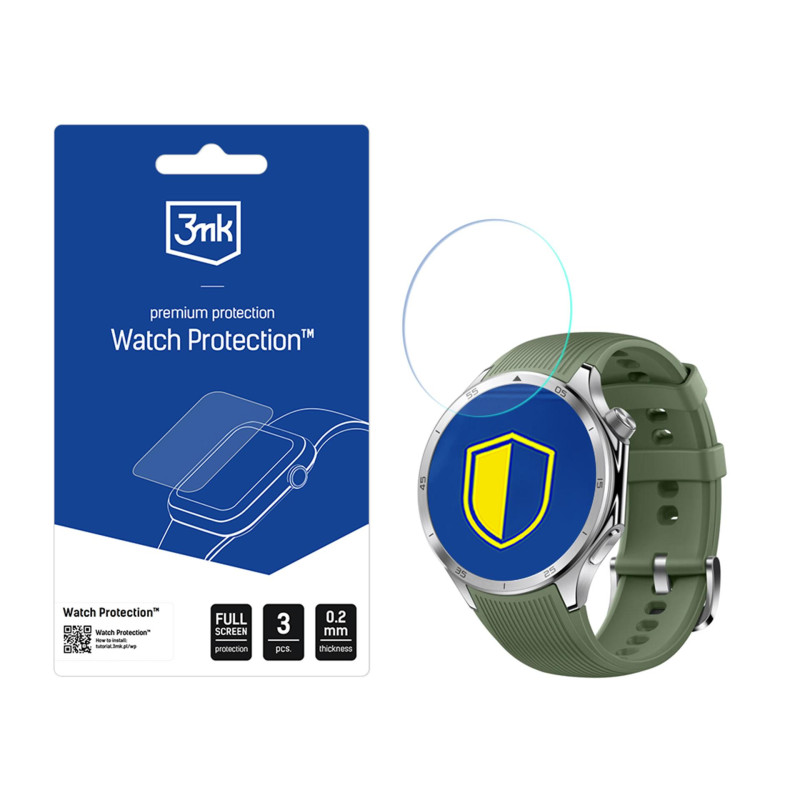 Hibridinis stiklas 3mk laikrodžio apsaugai „FlexibleGlass“, skirtas „OnePlus Watch 3“