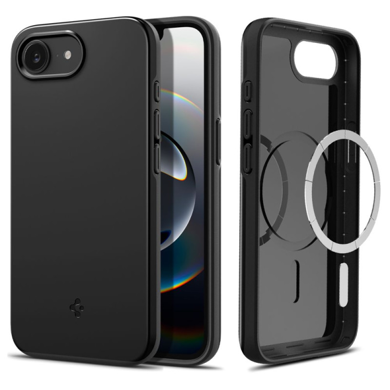„Spigen Thin Fit Mag iPhone 16e“ dėklas – juodas