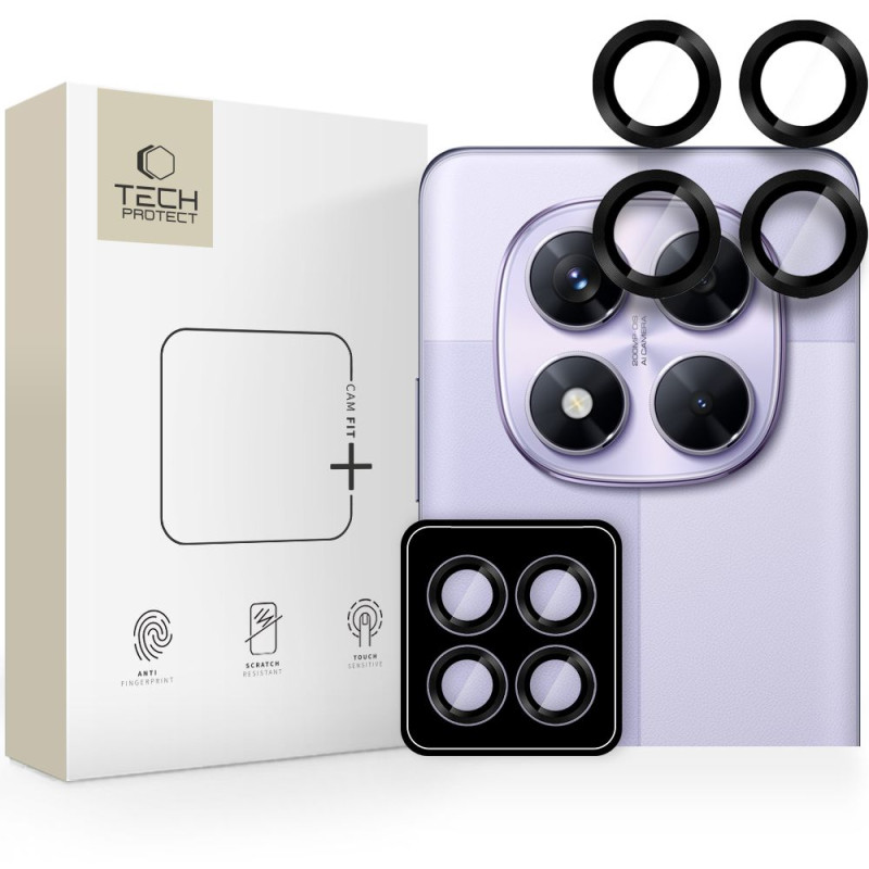 „Tech-Protect Camring Pro+“ kameros dėklas, skirtas „Xiaomi Redmi Note 14 Pro 5G“ / „Poco X7 5G“ – juodas