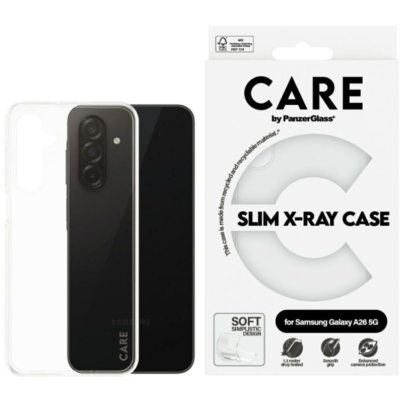 „CARE by PanzerGlass“ madingas rentgeno dėklas, skirtas „Samsung Galaxy A26 5G“ – skaidrus