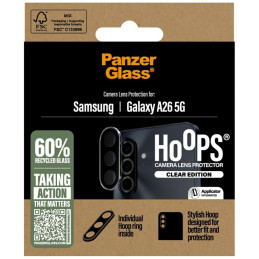 „PanzerGlass Hoops“ grūdinto stiklo objektyvo apsauga, skirta „Samsung Galaxy A26 5G“ - skaidrus