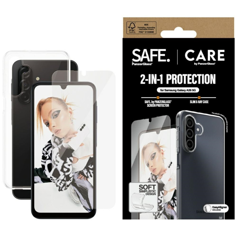 „CARE by PanzerGlass Fashion 2in1“ dėklas + stiklas, skirtas „Samsung Galaxy A26 5G“ – skaidrus