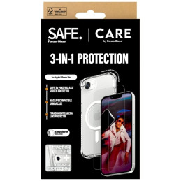 „CARE by PanzerGlass Fashion 3in1“ apsauginis dėklas + stiklas + objektyvas, skirtas „iPhone 16e“ – skaidrus