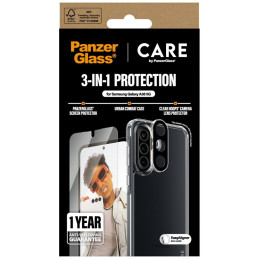 „CARE by PanzerGlass Flagship 3in1“ dėklas + stiklas + objektyvas, skirtas „Samsung Galaxy A36 5G“ - skaidrus