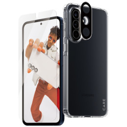 „CARE by PanzerGlass Flagship 3in1“ dėklas + stiklas + objektyvas, skirtas „Samsung Galaxy A56 5G“ - skaidrus