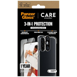 „CARE by PanzerGlass Flagship 3in1“ dėklas + stiklas + objektyvas, skirtas „Samsung Galaxy A56 5G“ - skaidrus