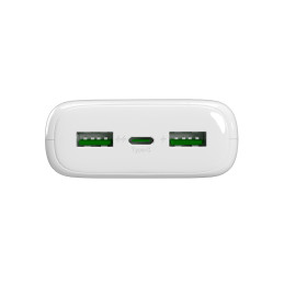 Nešiojamoji baterija „Puro DAILY 20 PLUS“ 20000mAh 2x USB-A / 1x USB-C 22.5W PD AFC - balta