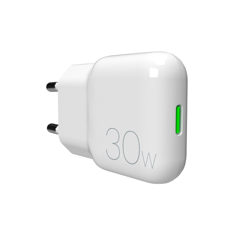 „GaN Puro SLIMPRO“ 30 W USB-C sieninis įkroviklis – baltas