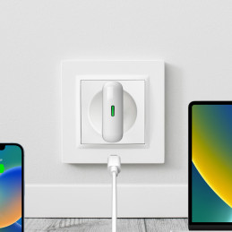 „GaN Puro SLIMPRO“ 30 W USB-C sieninis įkroviklis – baltas