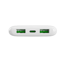 Nešiojamoji baterija „Puro DAILY 10 PLUS“ 10000mAh, 2x USBA / 1x USB-C, 22,5 W, balta