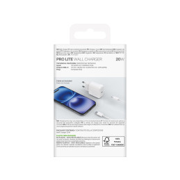 „Puro PROLITE“ 20 W USB-C sieninis įkroviklis – baltas